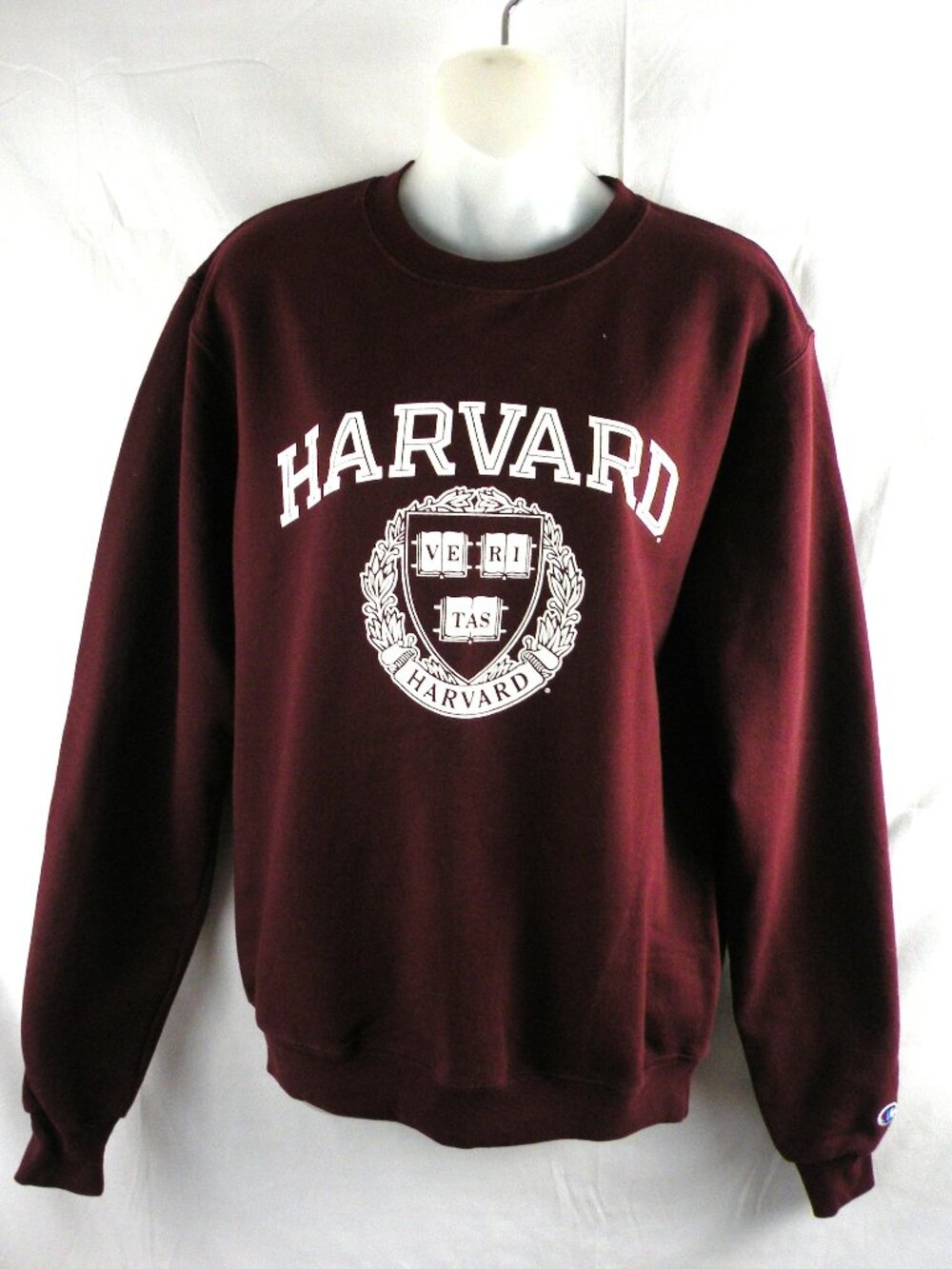 Champion Harvard Crewneck Sweatshirt Burgundy Pullover Size Small